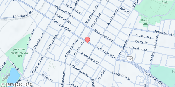 Map showing Acts 9 at 35 East Washington Street, Hagerstown, MD