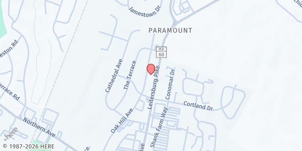 Map showing Birthright of Washington County at 12919 Oak Hill Avenue, Hagerstown, MD