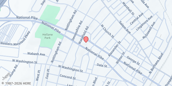 Map showing Calvary Grace Brethren Church at 115 Bryan Place, Hagerstown, MD