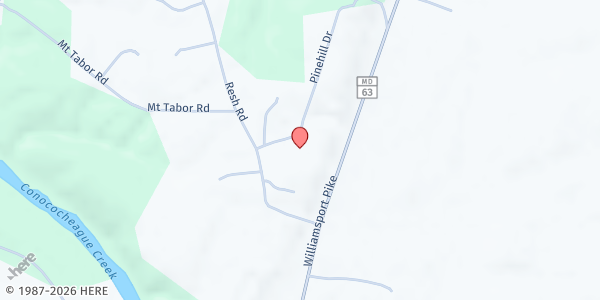 Map showing CCCV Food Pantry at 12915 Pinehill Dr, Hagerstown, MD