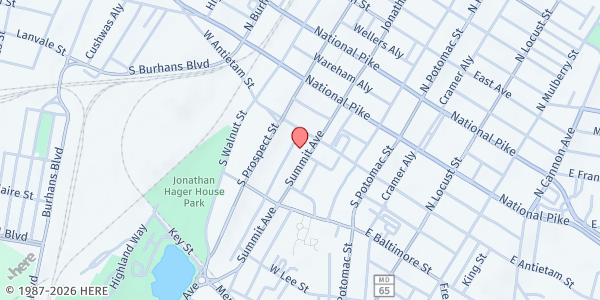 Map showing Community Action Council at 117 Summit Avenue, Hagerstown, MD