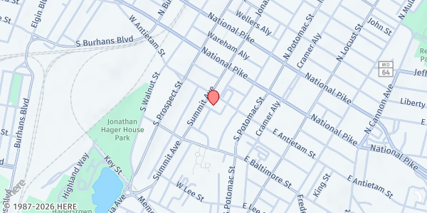 Map showing Community Action Council - Hagerstown at 110 Summit Ave., Hagerstown, MD