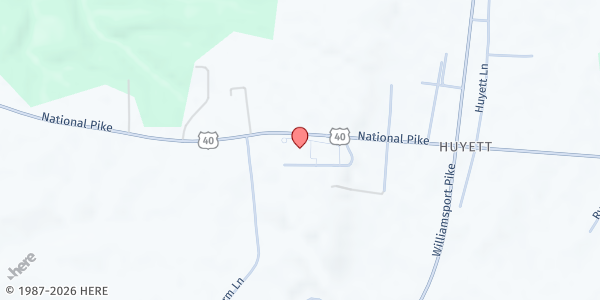 Map showing Emmanuel Baptist Temple at 16221 National Pike, Hagerstown, MD