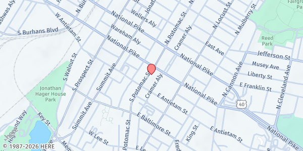 Map showing Faith Chapel at 14 South Potomac Street, Hagerstown, MD