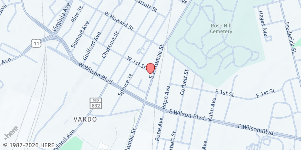 Map showing Feeding by Faith - Hagerstown at 901 South Potomac St., Hagerstown, MD