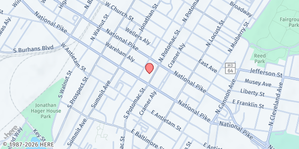 Map showing Harvest Breakthrough - Hagerstown at 11 North Potomac Street, Hagerstown, MD