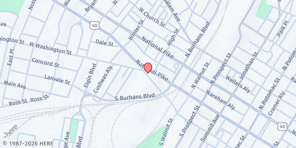 Map showing Islamic Ministry and Community Development at 455 West Washington Street, Hagerstown, MD