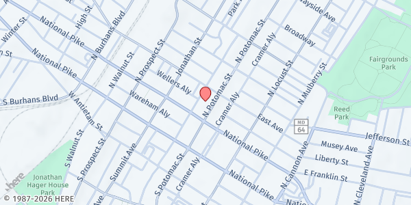 Map showing It's a Blessing to Be a Blessing - Hagerstown at 129 North Potomac Street, Hagerstown, MD