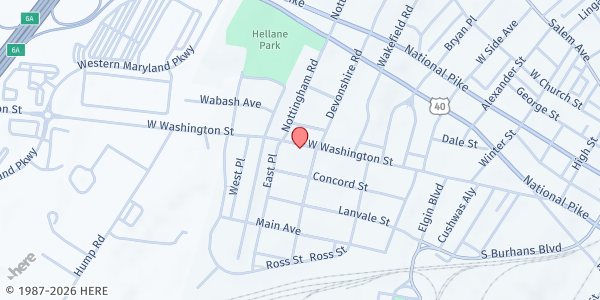 Map showing New Hope - Hagerstown at 1015 West Washington Street, Hagerstown, MD