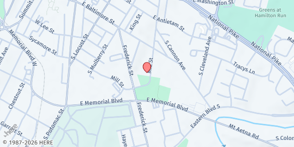 Map showing Office of Consumer Advocacy Inc - Hagerstown at 265 Mill Street, Hagerstown, MD