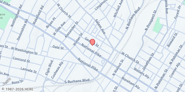 Map showing The Salvation Army Hagerstown Corp at 525 George St, Hagerstown, MD