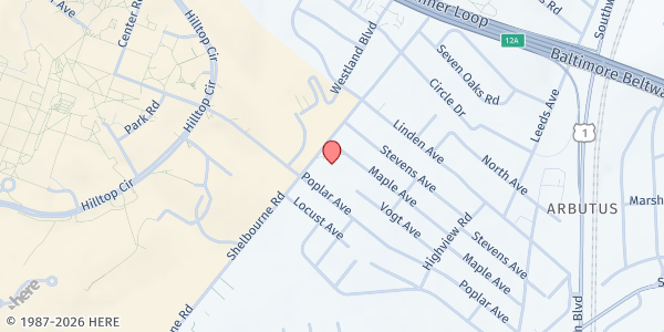 Map showing Southwest Emergency Services - Arbutus at 1201 Maple Avenue, Halethorpe, MD