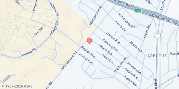 Map showing Southwest Emergency Services - Halethorpe at 1201 Maple Avenue, Halethorpe, MD