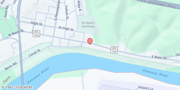 Map showing Hancock Food Pantry at 17 East Main Street, Hancock, MD