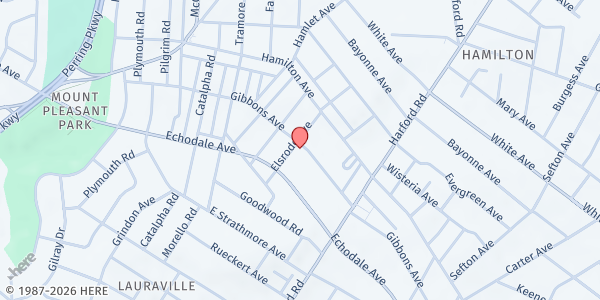 Map showing Gibbons Community Fridge at 2803 Gibbons Avenue, Harford - Echodale - Perring Parkway, MD