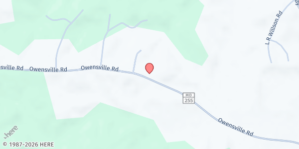 Map showing Chews Memorial UMC at 492 Owensville Road, Harwood, MD