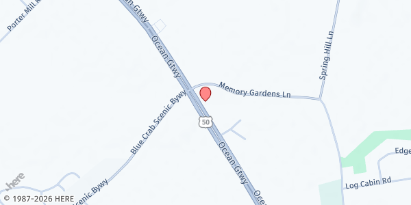 Map showing The Food Pantry @ St. Paul's Episcopal Church at 8700 Memory Gardens Lane, Hebron, MD