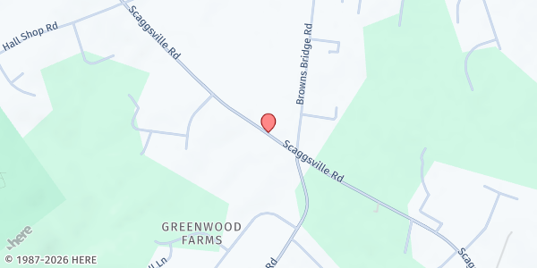 Map showing Mt Zion United Methodist Church at 12430 Scaggsville Rd., Highland, MD