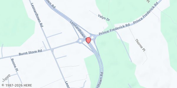 Map showing Hughesville Baptist Church at 8505 Old Leonardtown Road, Hughesville, MD