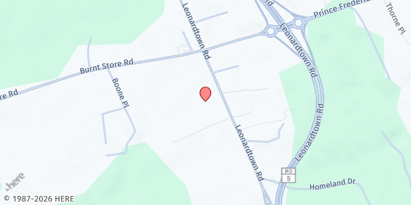 Map showing Hughesville Baptist Church - Food Distribution Center at 8505 Leonardtown Rd, Hughesville, MD