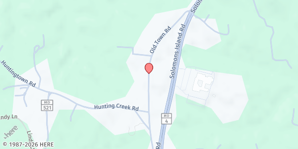 Map showing Calvert Churches Community at 4132 Old Town Road, Huntingtown, MD