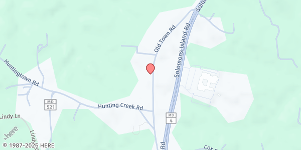 Map showing Calvert Churches Community at 4132 Old Town Road, Huntingtown, MD