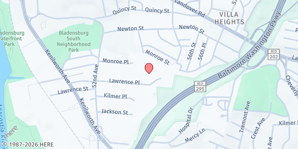 Map showing Everlasting Joy Foundation at 5170 Lawrence Place Unit E, Hyattsville, MD