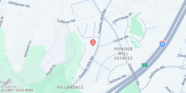 Map showing Horeb SDA at 3310 Powder Mill Rd., Hyattsville, MD