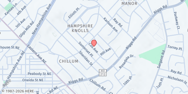 Map showing Tender Love & Care at 822 Cox Ave, Hyattsville, MD