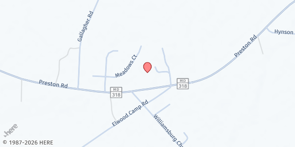 Map showing Greater New Hope Church & Ministries at 4514 Preston Rd., Hynson, MD