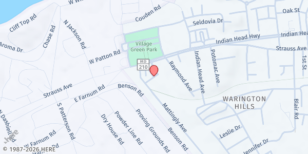 Map showing Star of the Sea Pantry at Mattingly Avenue East, Indian Head, MD