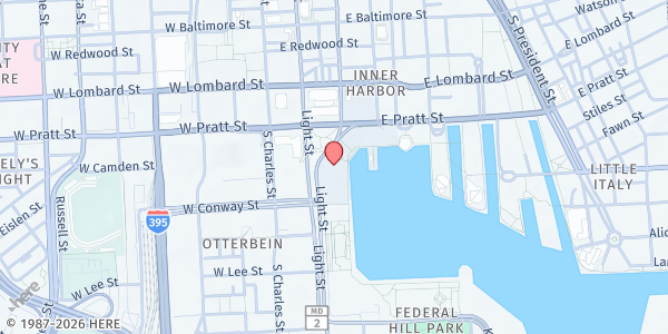 Map showing B-360 Thanksgiving Turkey Giveaway Location at 301 Light Street, Inner Harbor, MD