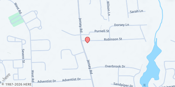 Map showing United Church of the First Born at 516 Robinson St., Jersey Heights, MD