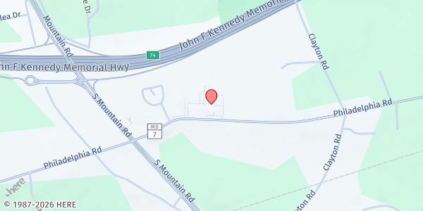 Map showing Trinity Lutheran Church at 1100 Philadelphia Rd., Joppatowne, MD
