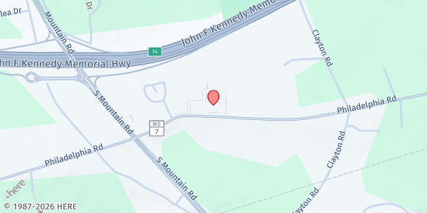 Map showing Trinity Lutheran Church Food Ministry at 1100 Philadelphia Road, Joppatowne, MD