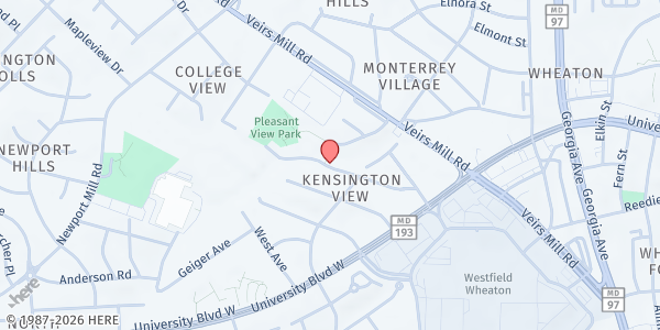 Map showing Crossways Community at 3015 Upton Drive, Kensington, MD