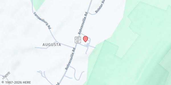 Map showing Brownsville Church at 1911 Rohrersville Road, Knoxville, MD