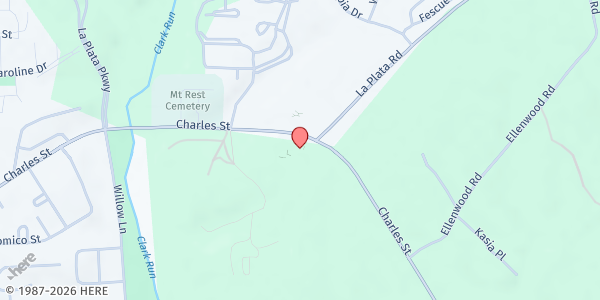 Map showing Grace Lutheran Church and School at 1200 Charles St, La Plata, MD