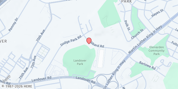 Map showing Calvary Assembly of Holy Cross at 3505 Hubbard Rd, Landover, MD