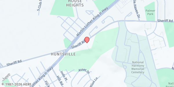 Map showing First Baptist Church of Highland Park at 6801 Sheriff Road, Landover, MD