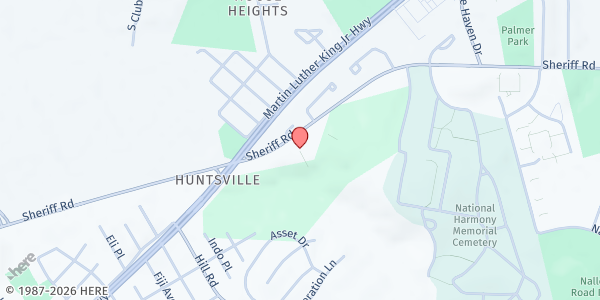 Map showing First Baptist Church of Highland Park at 6801 Sheriff Road, Landover, MD