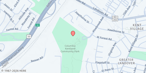 Map showing Kentland Community Center at 2413 Pinebrook Rd, Landover, MD