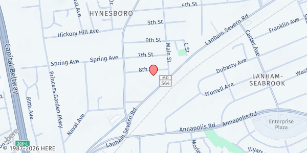 Map showing Community Health Foundation - Lanham at 9150 Lanham Severn Rd., Lanham, MD