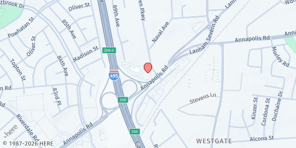 Map showing Love Foundation Christian Center at 5900 Princess Garden Parkway, Lanham, MD