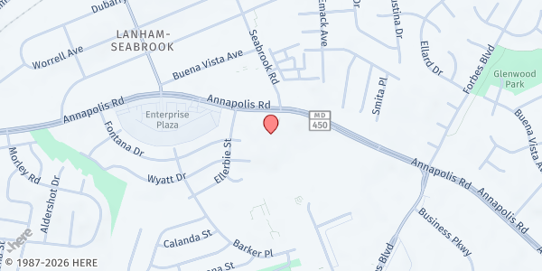 Map showing St. Matthias Catholic Church at 9475 Annapolis, Lanham, MD