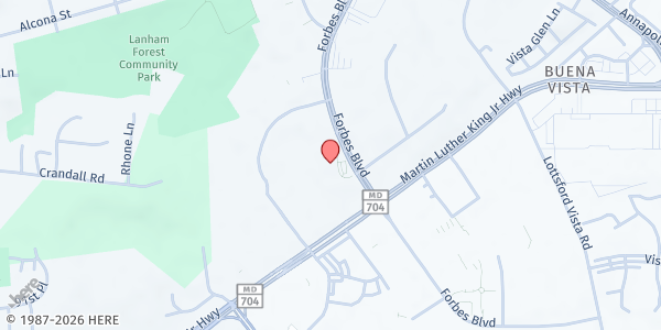 Map showing The Mel Johnson International - Lanham at 4640 Forbes Boulevard, Lanham, MD