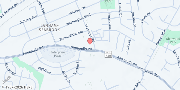 Map showing This Generation Ministries at 9470 Annapolis Road, Lanham, MD