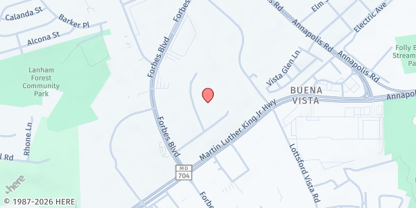 Map showing Trinity Assembly of God at 4755 Walden Lane, Lanham, MD