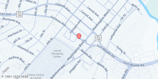 Map showing FISH of Laurel, Inc. - Elizabeth House at 308 Gorman Ave, Laurel, MD