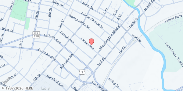 Map showing Laurel Advocacy Referral Services (LARS) - Main Location at 311 Laurel Ave, Laurel, MD